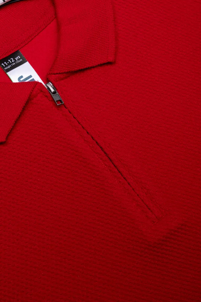 Short Sleeve Textured Golfer Red sold by Ackermas product image thumbnail 2