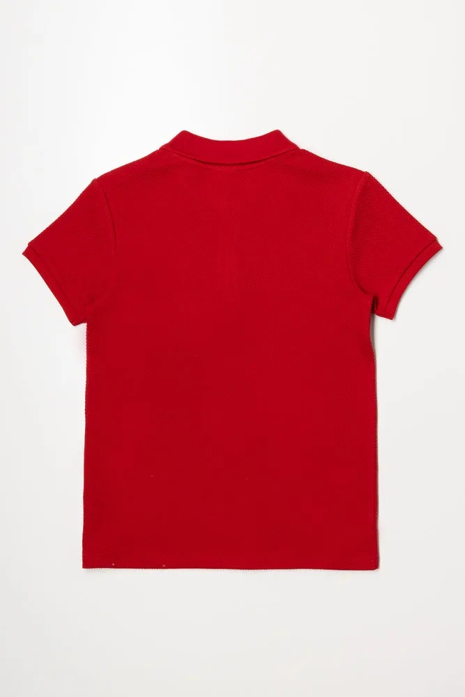 Short Sleeve Textured Golfer Red sold by Ackermas product image thumbnail 3