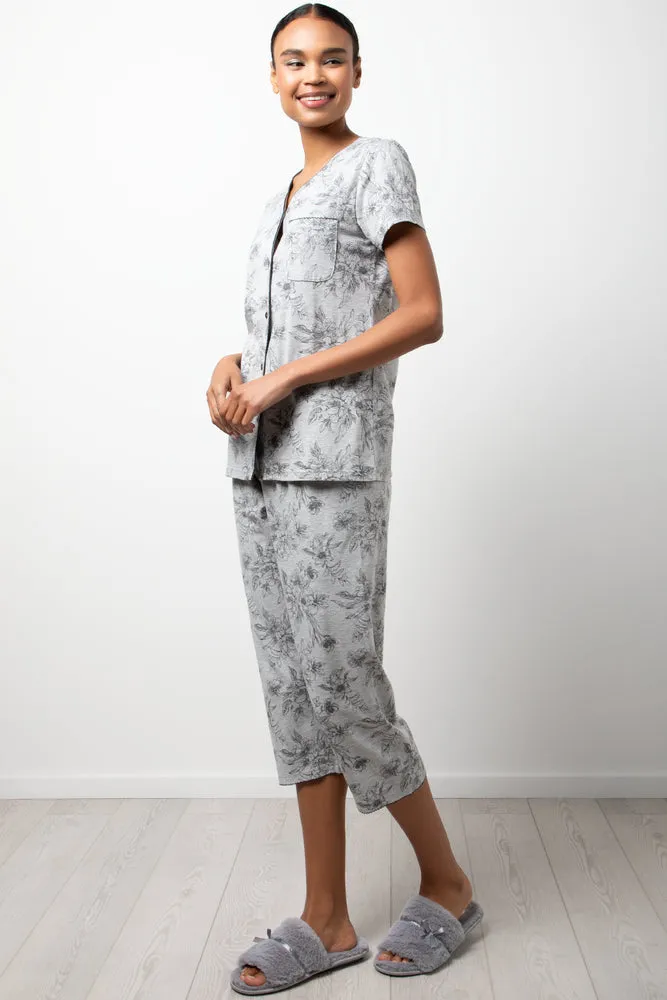 Floral Button Thru Pyjamas Grey sold by Ackermas product image thumbnail 2