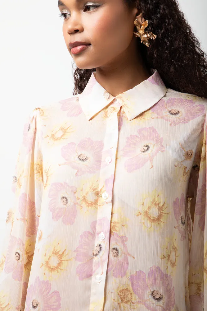 Chiffon Puff Sleeve Blouse Yellow sold by Ackermas product image thumbnail 4