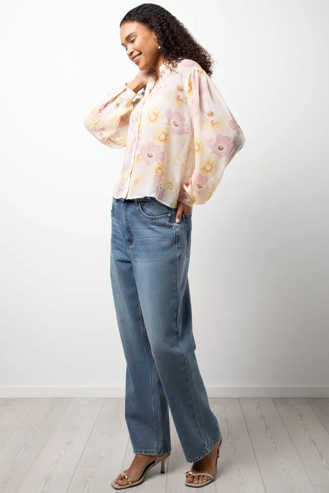 Chiffon Puff Sleeve Blouse Yellow sold by Ackermas product image thumbnail 2