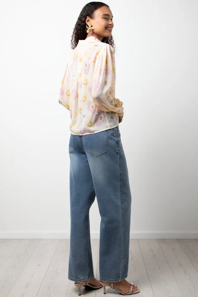 Chiffon Puff Sleeve Blouse Yellow sold by Ackermas product image thumbnail 3