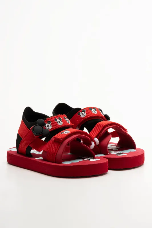 Mickey Mouse Double Velcro Strap Sandals Red sold by Ackermas