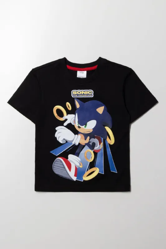 Sonic Short Sleeve T-Shirt Black sold by Ackermas