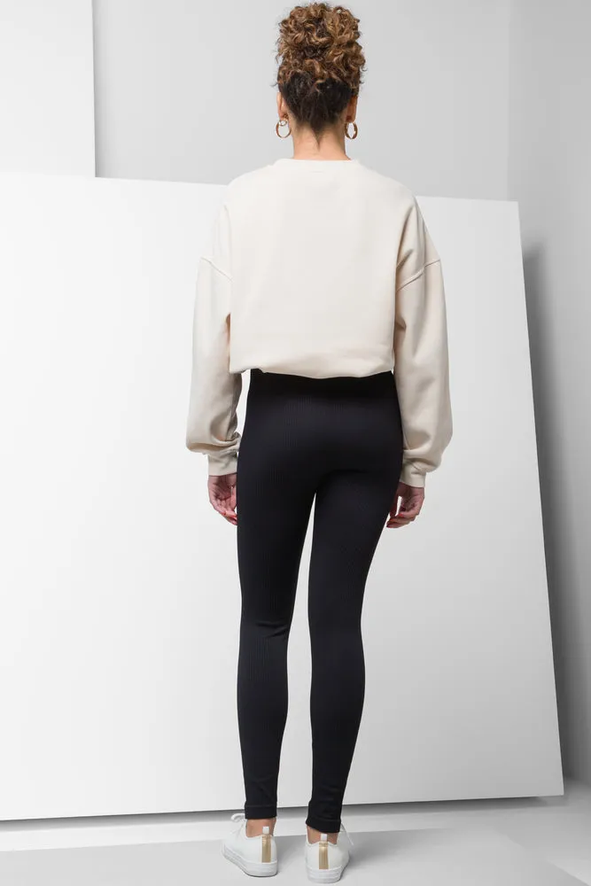 Seamless Ribbed Leggings Black sold by Ackermas product image thumbnail 3