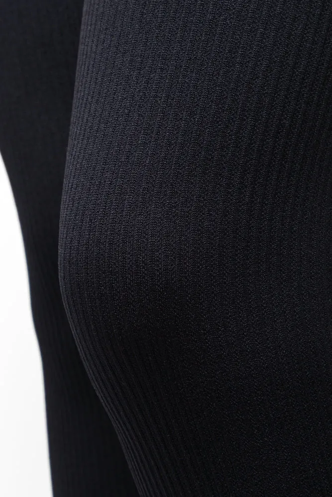 Seamless Ribbed Leggings Black sold by Ackermas product image thumbnail 4