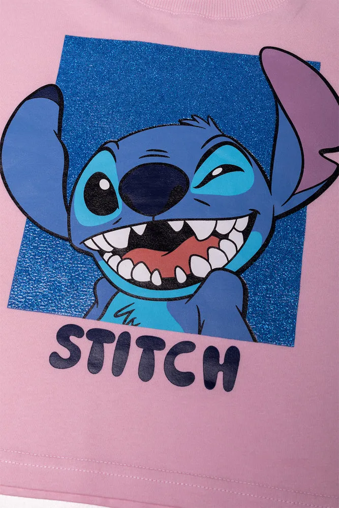 Stitch Boxy Crop Top Pink sold by Ackermas product image thumbnail 2