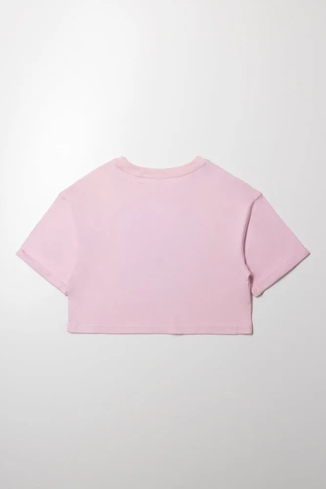 Stitch Boxy Crop Top Pink sold by Ackermas product image thumbnail 3