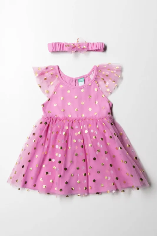 Tulle Dress with Headband Pink sold by Ackermas
