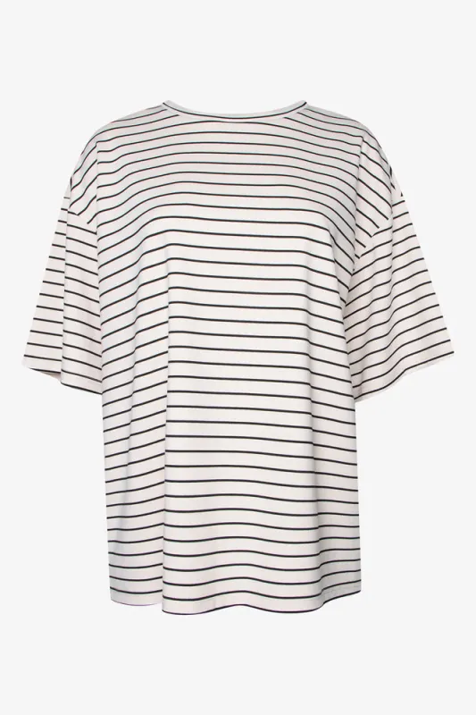 Stripe Oversized Short Sleeve T-Shirt Natural sold by Ackermas