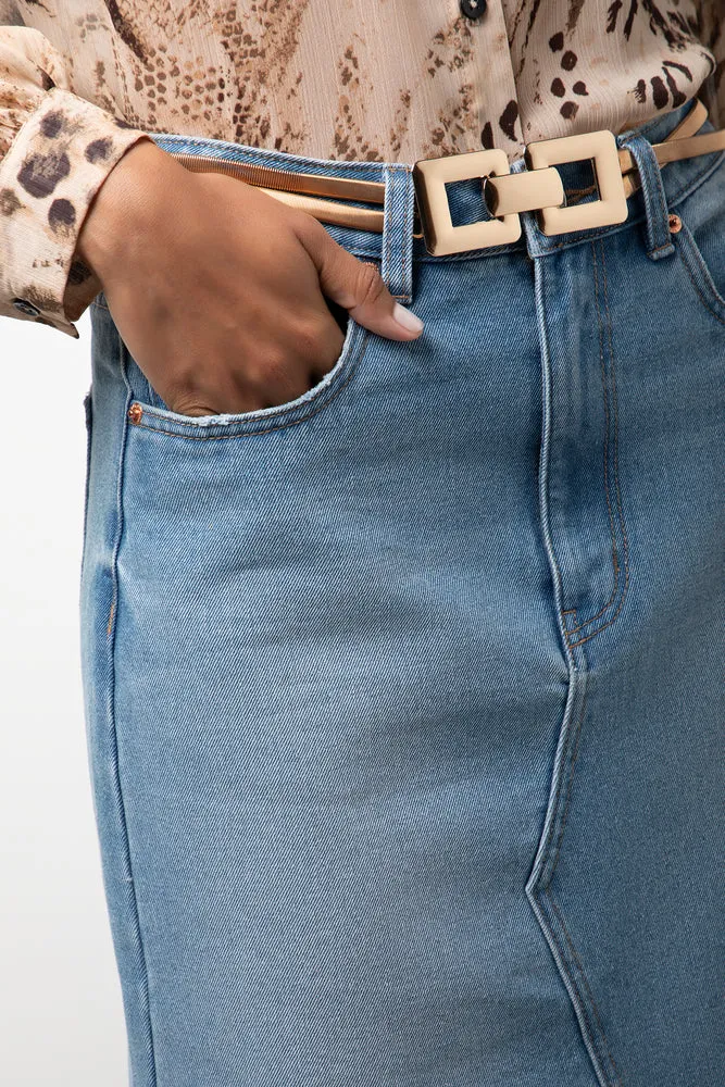 Maxi Denim Skirt Blue sold by Ackermas product image thumbnail 5