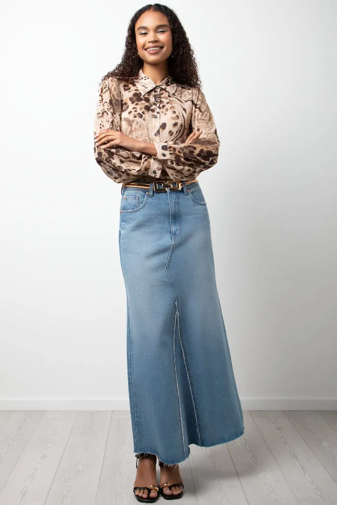 Maxi Denim Skirt Blue sold by Ackermas