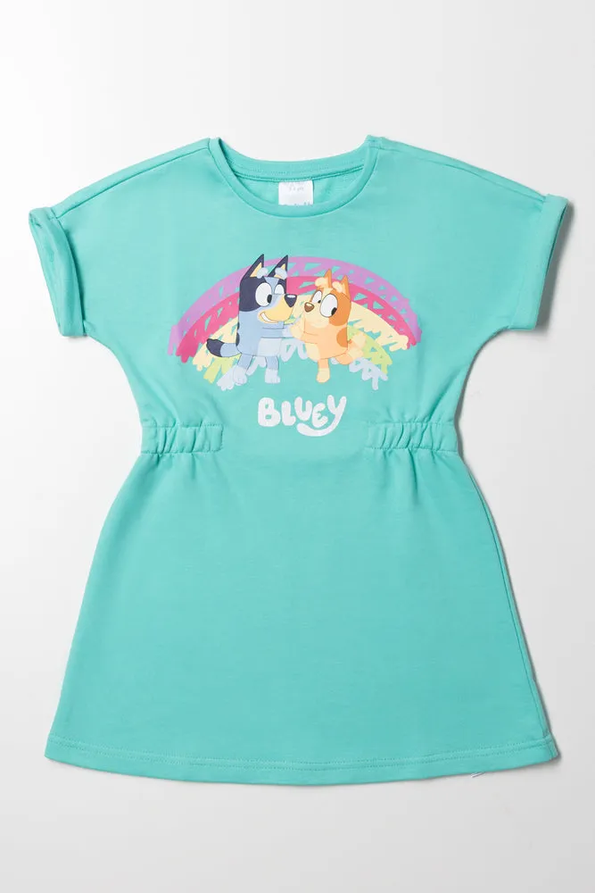 Bluey Turn Up Sleeve Dress Blue sold by Ackermas