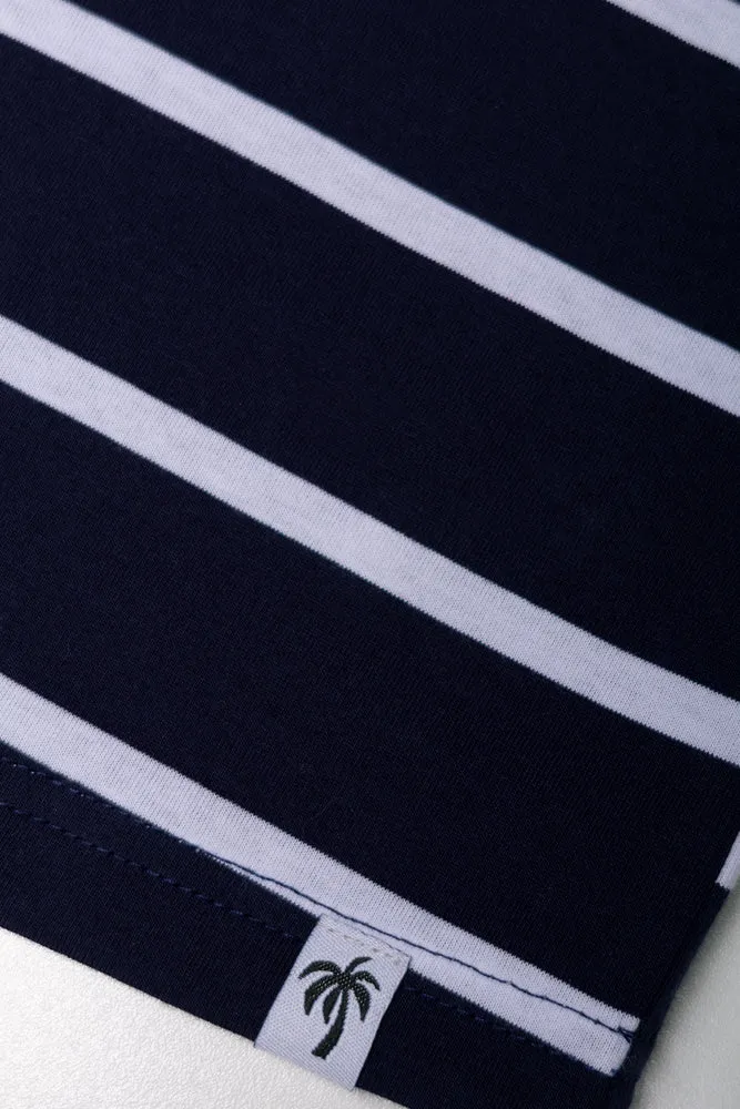 Short Sleeve Stripe T-Shirt Navy sold by Ackermas product image thumbnail 3