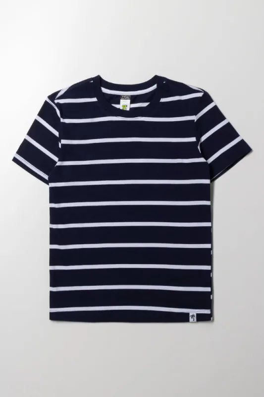 Short Sleeve Stripe T-Shirt Navy sold by Ackermas