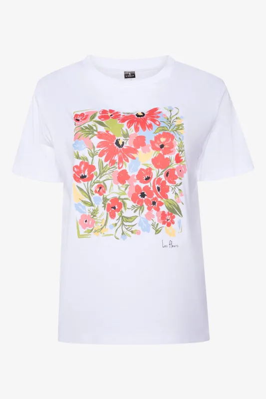 Floral Print T-Shirt White sold by Ackermas
