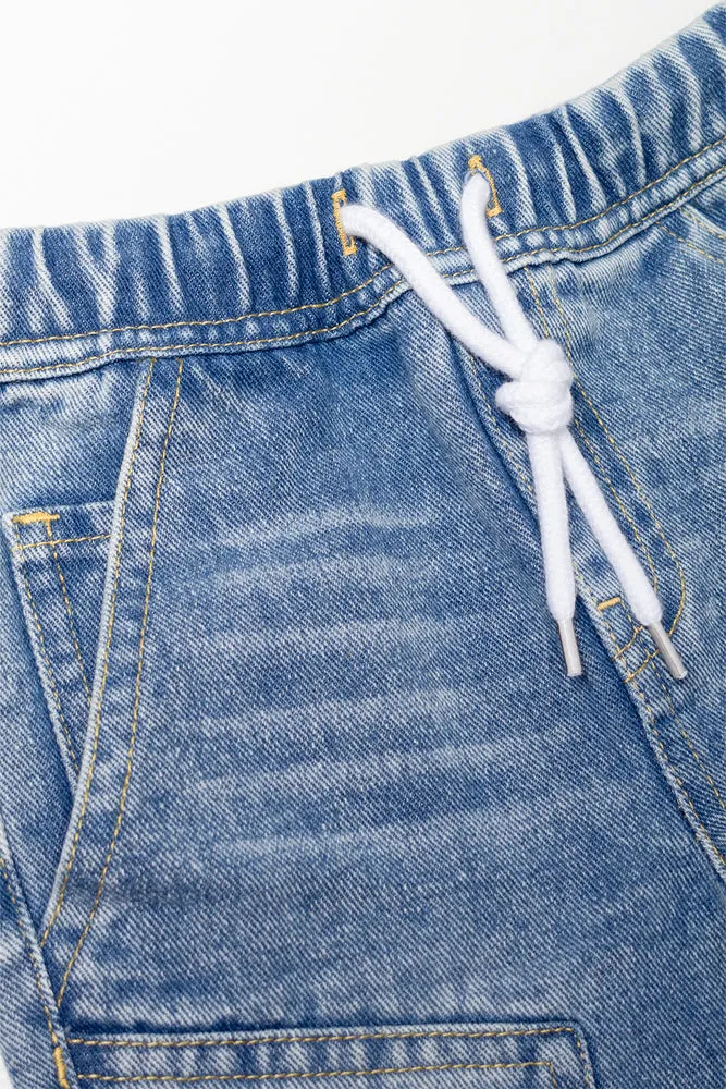 Knee Patch Denim Jeans Light Blue sold by Ackermas product image thumbnail 2