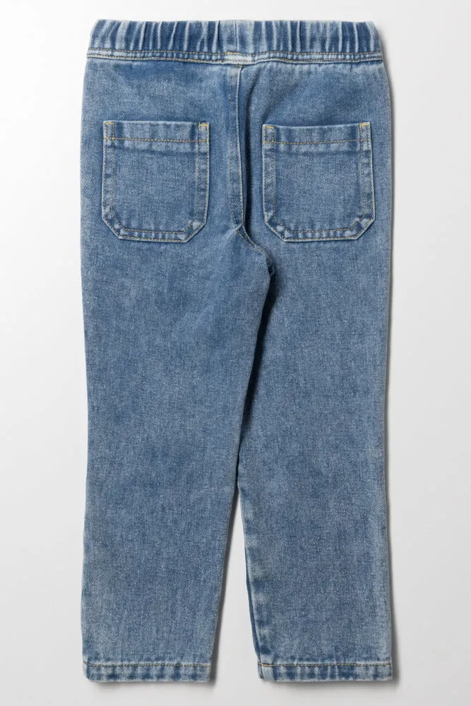 Knee Patch Denim Jeans Light Blue sold by Ackermas product image thumbnail 3