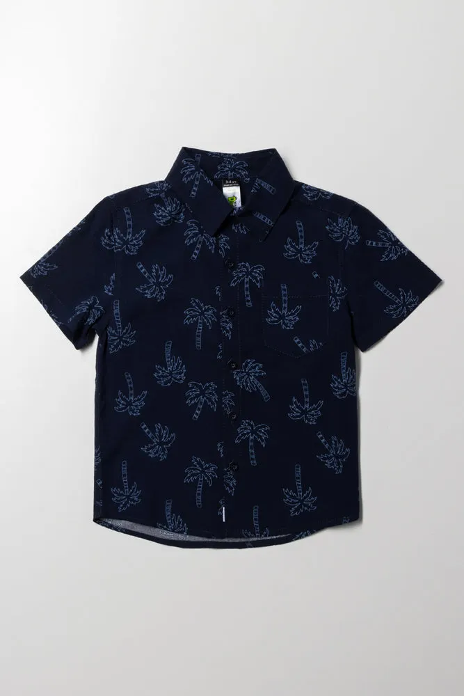 Short Sleeve Palms Shirt Navy sold by Ackermas