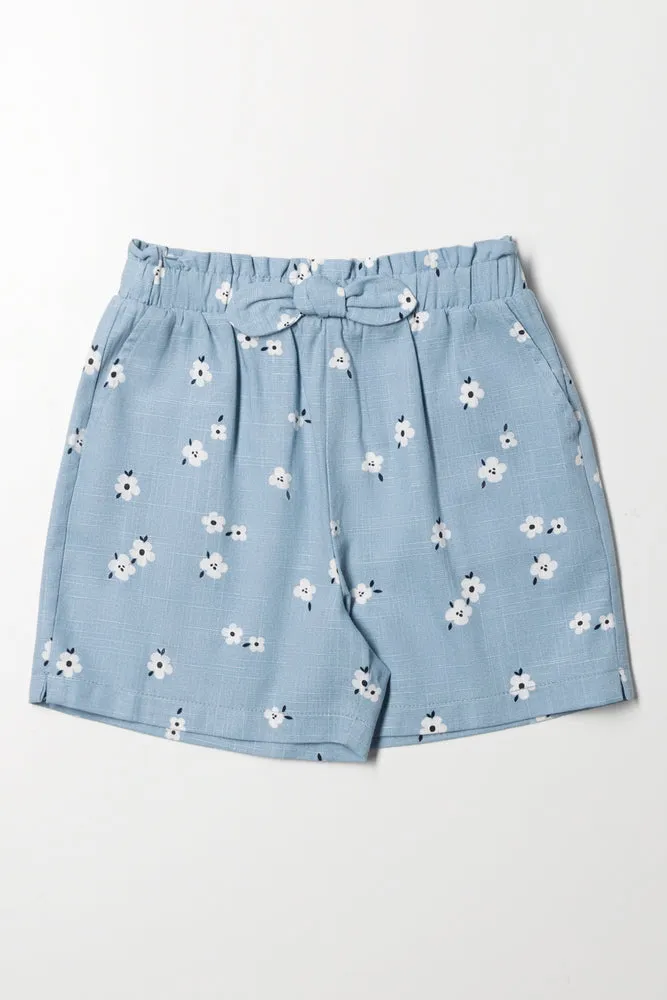 Floral Shorts Light Blue sold by Ackermas
