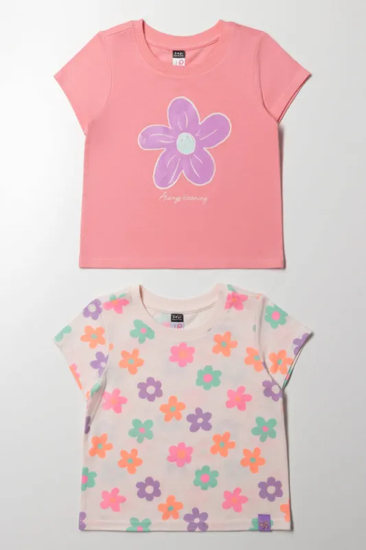 2 Pack Floral Short Sleeve T-Shirts sold by Ackermas