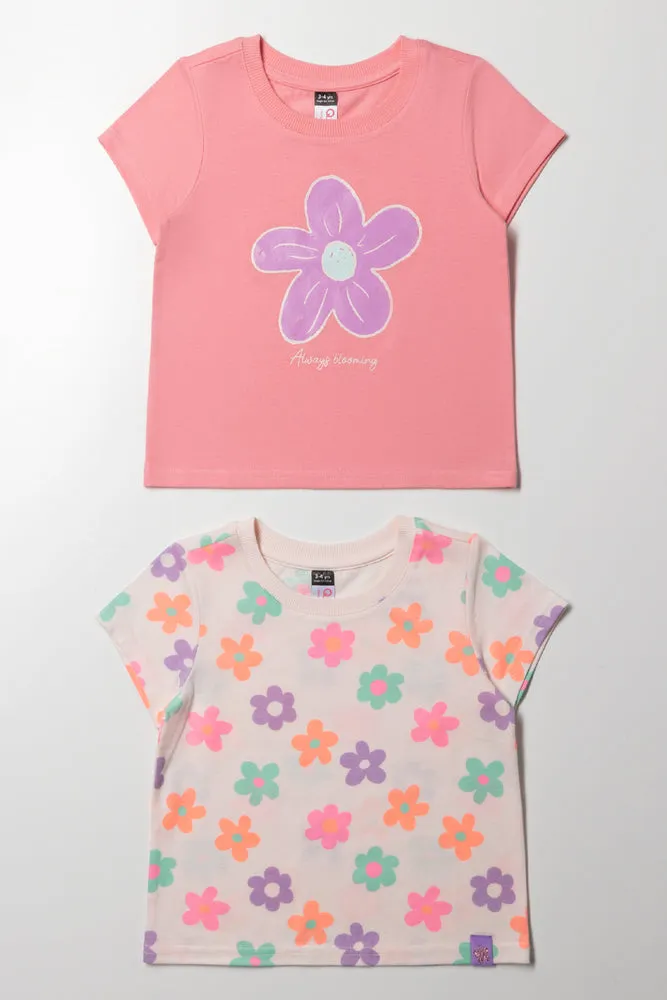 2 Pack Floral Short Sleeve T-Shirts sold by Ackermas
