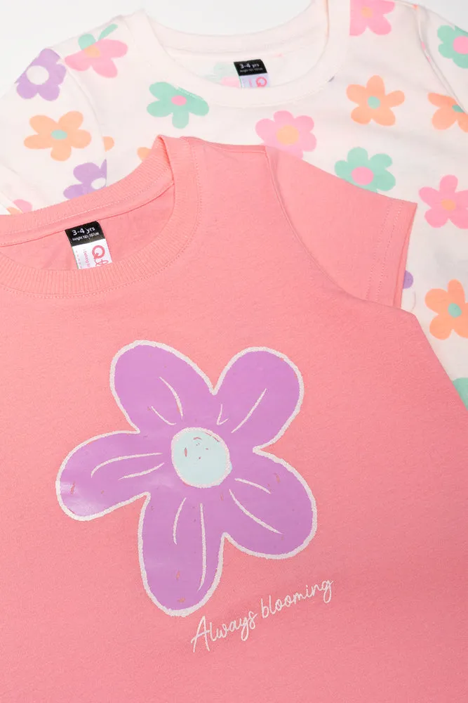 2 Pack Floral Short Sleeve T-Shirts sold by Ackermas product image thumbnail 2