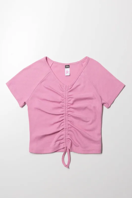 Drawstring T-Shirt Pink sold by Ackermas