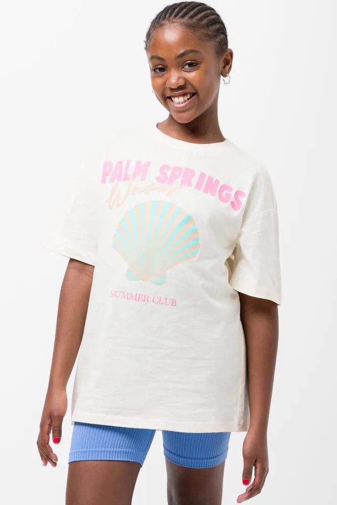 Shells Oversized Short Sleeve T-Shirt White sold by Ackermas