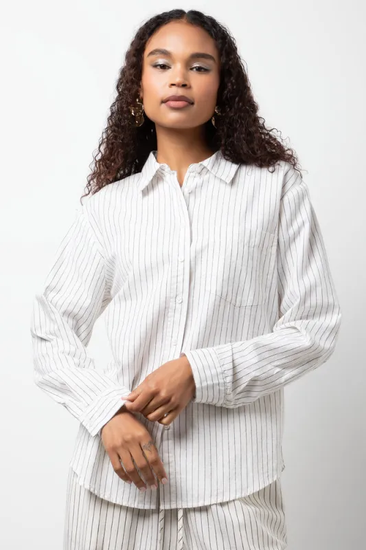 Stripe Shirt Cream sold by Ackermas
