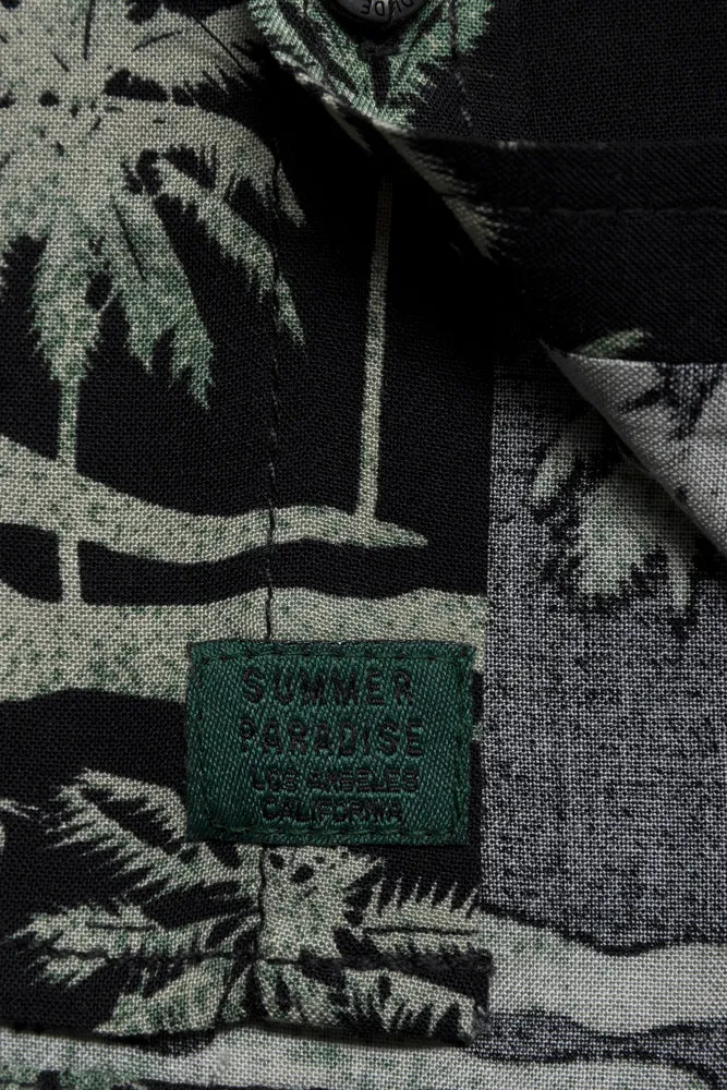 Resort Short Sleeve Shirt Black And Green sold by Ackermas product image thumbnail 3