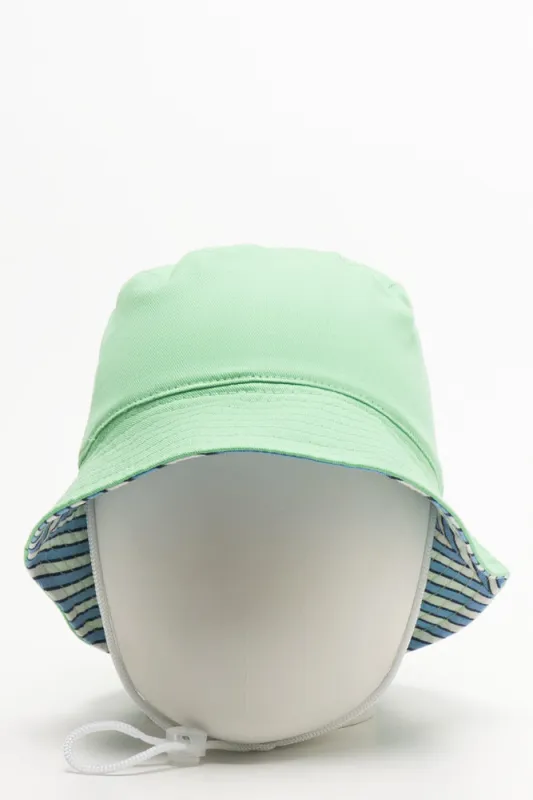 Reversible Stripe Bucket Hat Green sold by Ackermas