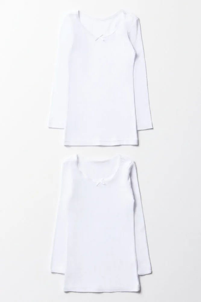 2 Pack Long Sleeve Vests White sold by Ackermas