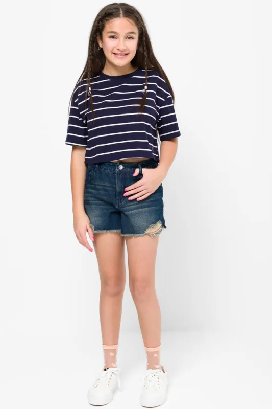 Cheeky Denim Shorts Blue sold by Ackermas