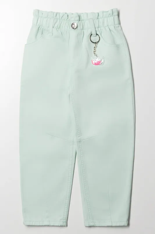 Relaxed Paperbag Denim Jeans Aqua sold by Ackermas