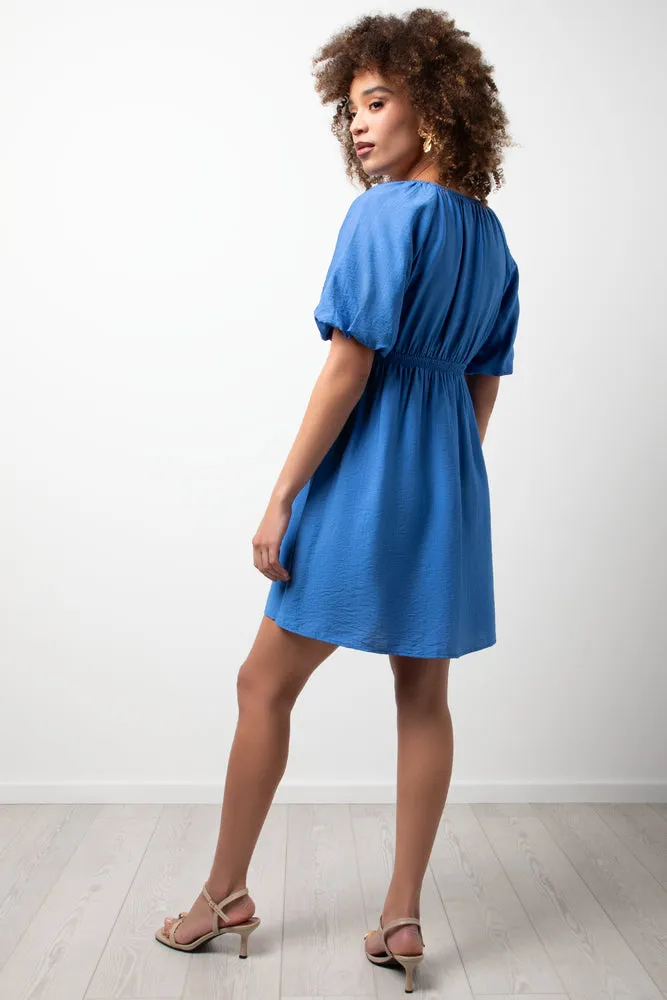 Puff Sleeve Dress Blue sold by Ackermas product image thumbnail 3