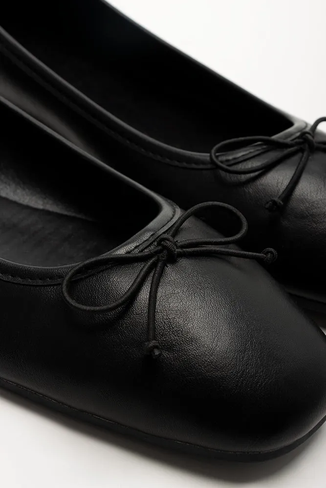 Square Toe Ballerina Pumps Black sold by Ackermas product image thumbnail 3