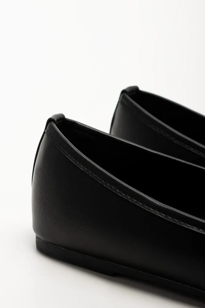 Square Toe Ballerina Pumps Black sold by Ackermas product image thumbnail 4