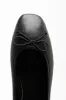 Square Toe Ballerina Pumps Black sold by Ackermas