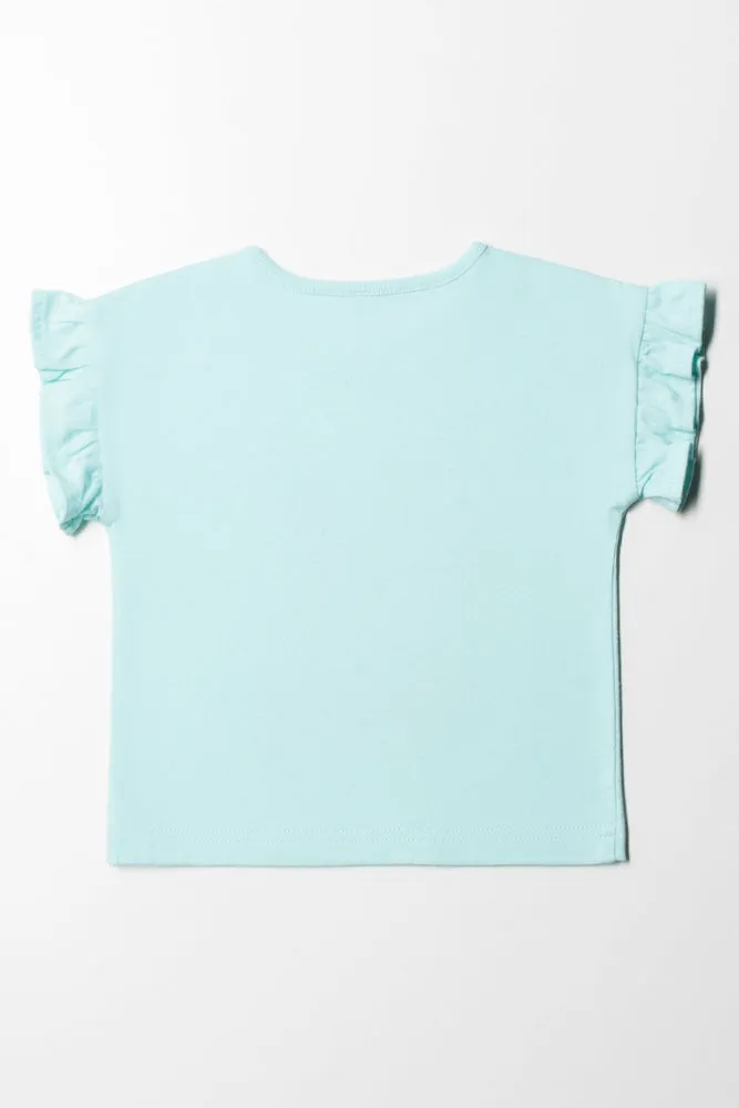 T-Shirt with Frill Sleeve Blue sold by Ackermas product image thumbnail 3