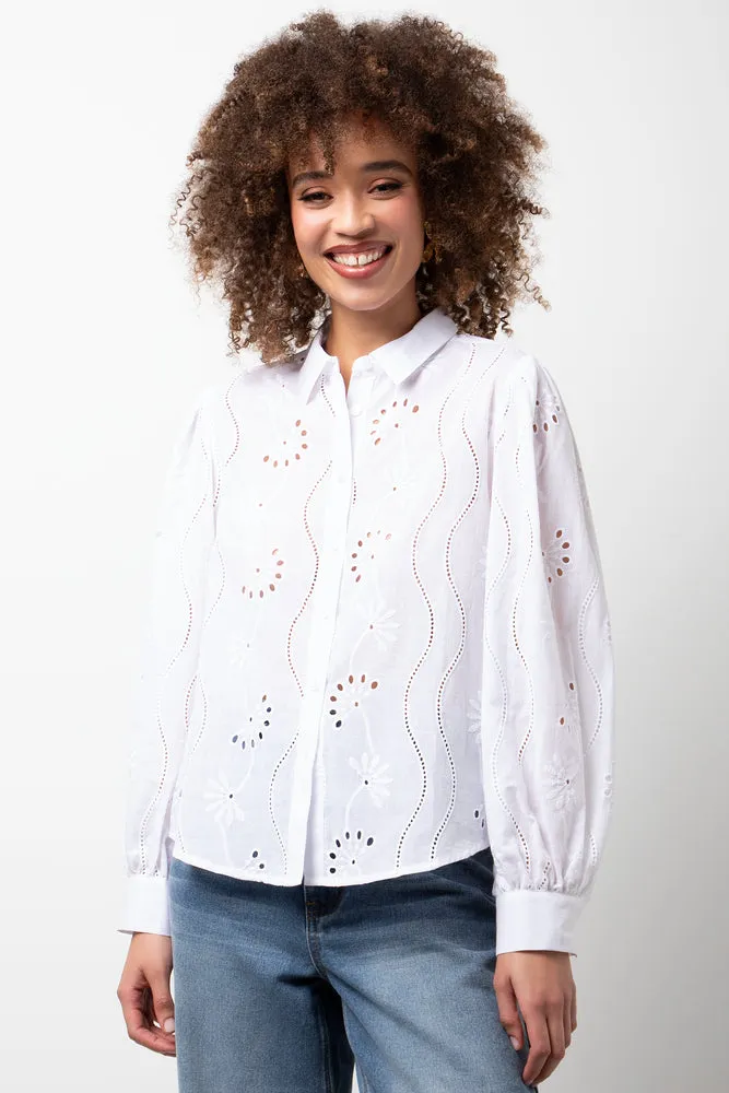 Anglaise Long Sleeve Shirt White sold by Ackermas