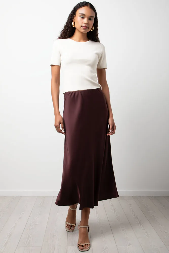 Satin Skirt Burgundy sold by Ackermas