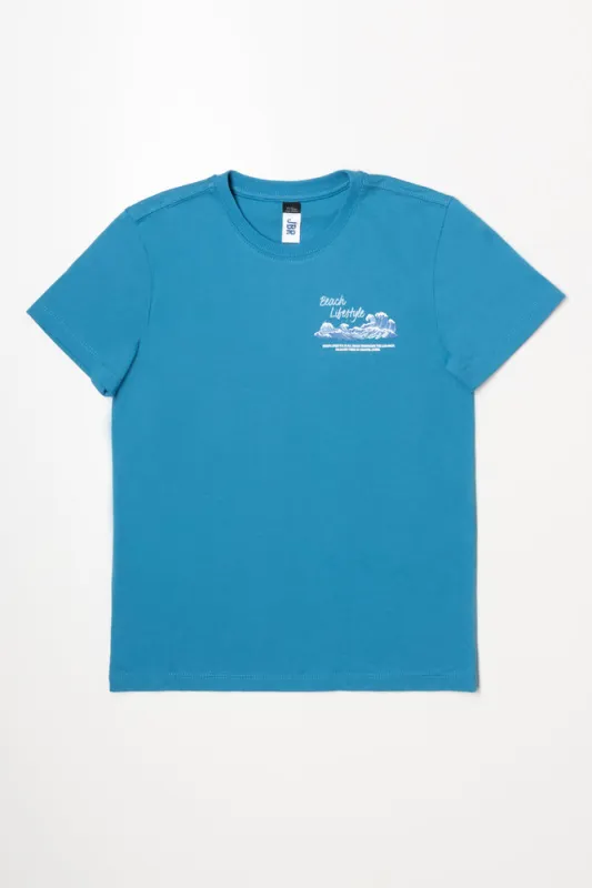 Short Sleeve T-Shirt Blue sold by Ackermas