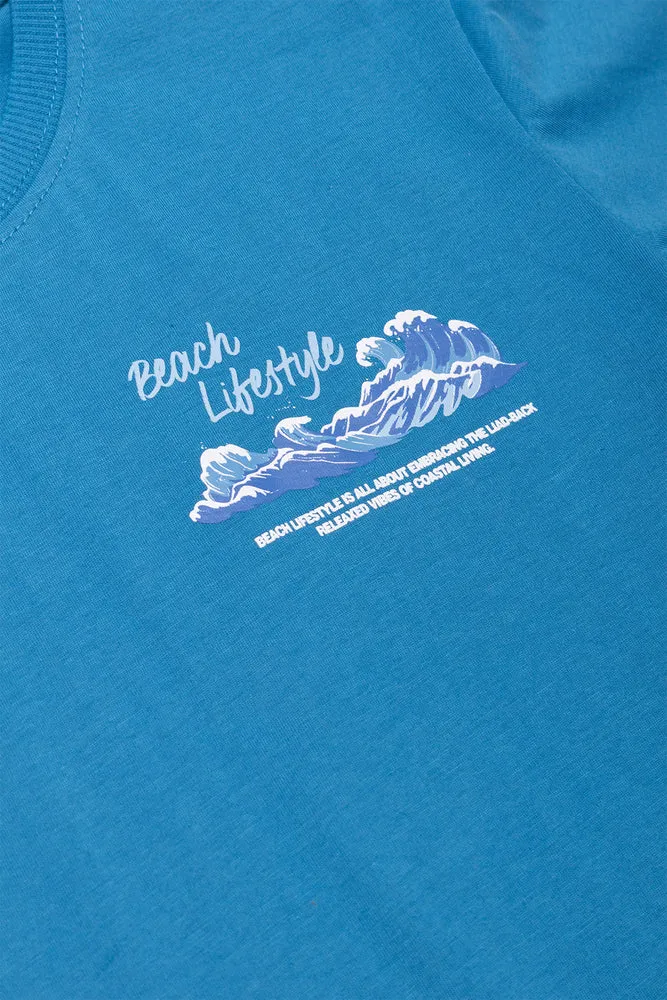 Short Sleeve T-Shirt Blue sold by Ackermas product image thumbnail 2