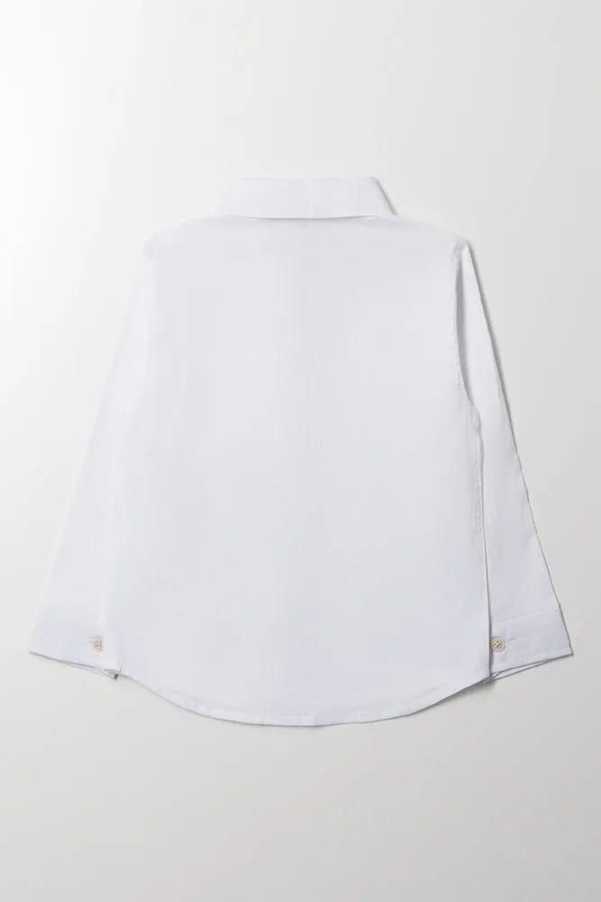 Long Sleeve Linen Shirt White sold by Ackermas product image thumbnail 4