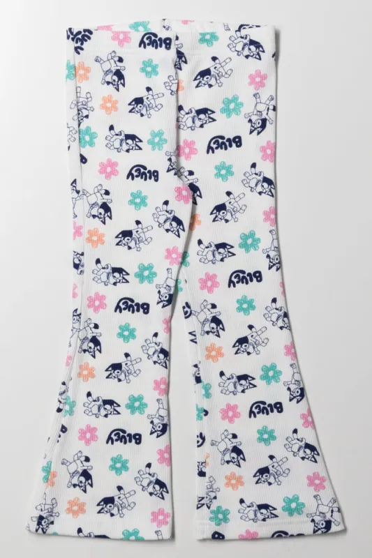 Bluey Rib Flare Leggings White sold by Ackermas