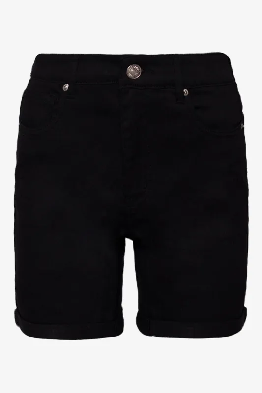 High Rise Denim Shorts Black sold by Ackermas