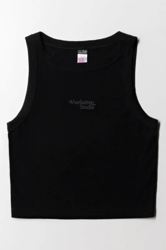 Manhattan Rib Vest Black sold by Ackermas
