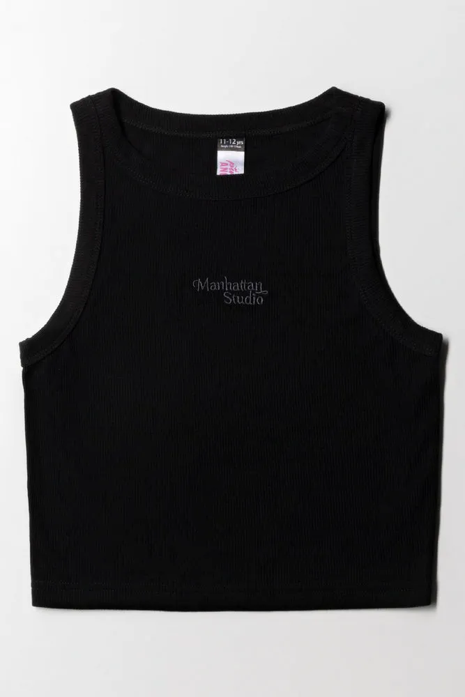 Manhattan Rib Vest Black sold by Ackermas