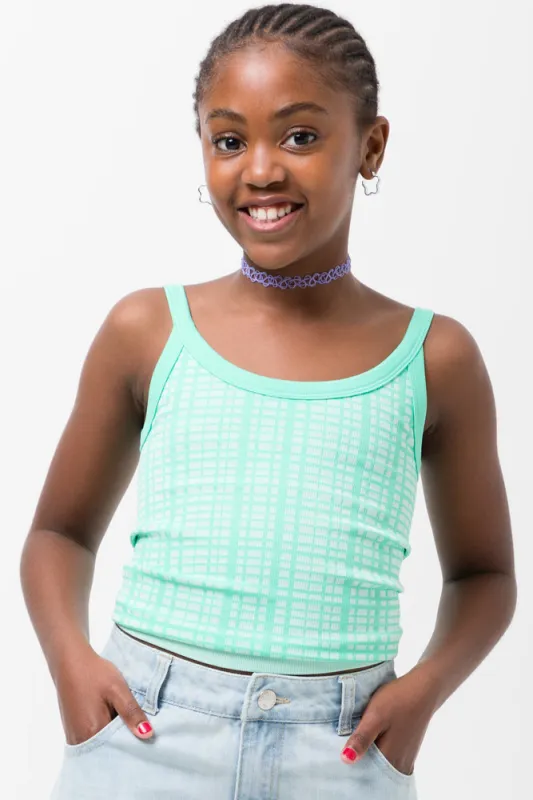 Check Seamless Vest Aqua sold by Ackermas